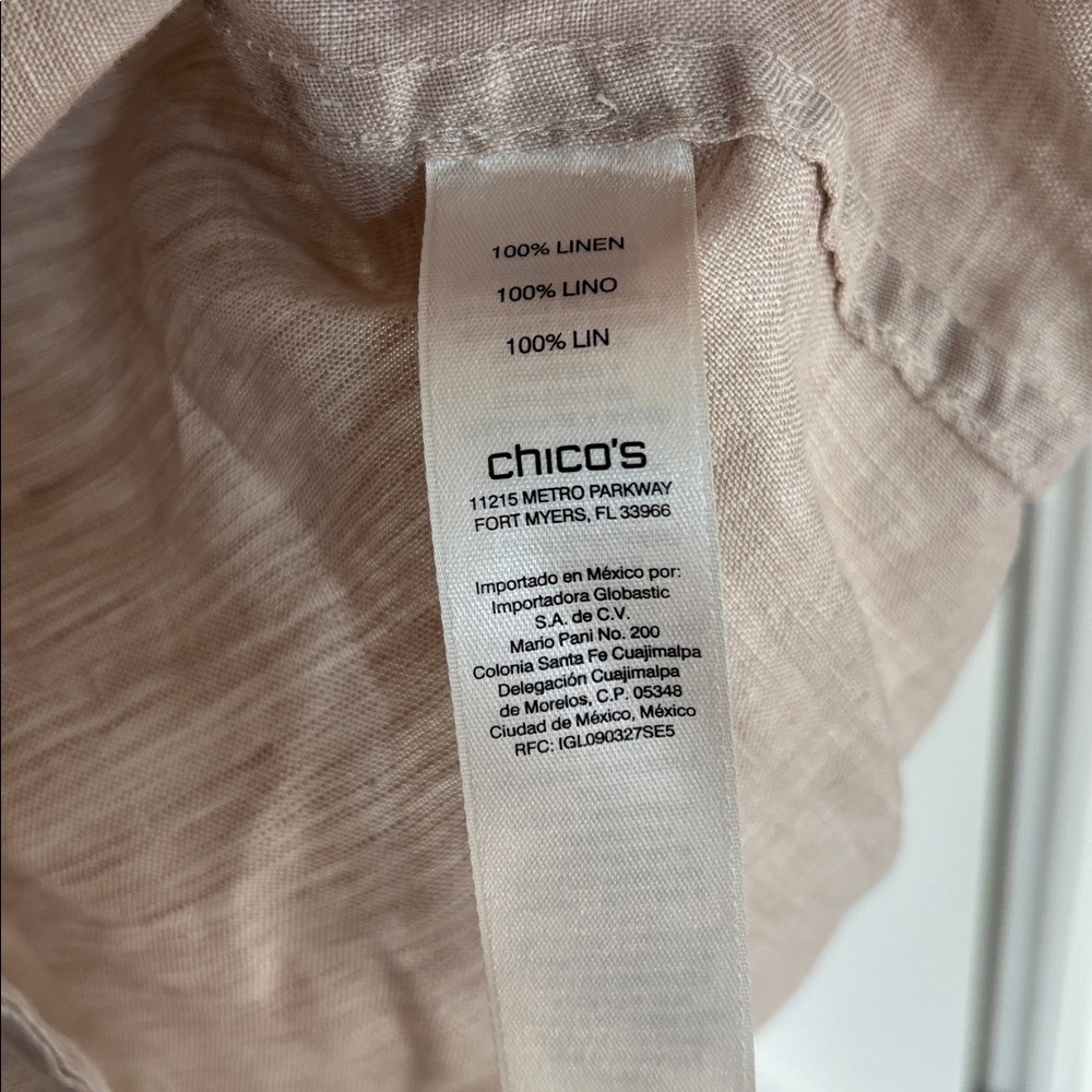 She goes no iron 100% linen quarter sleeve size 2 - Picture 3 of 5